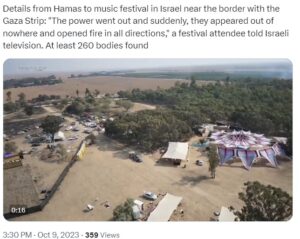 Music festival attendee near Gaza