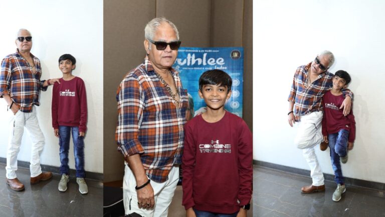 Sanjay Mishra and Dhanay Seth promote the film Guthlee Ladoo in Delhi
