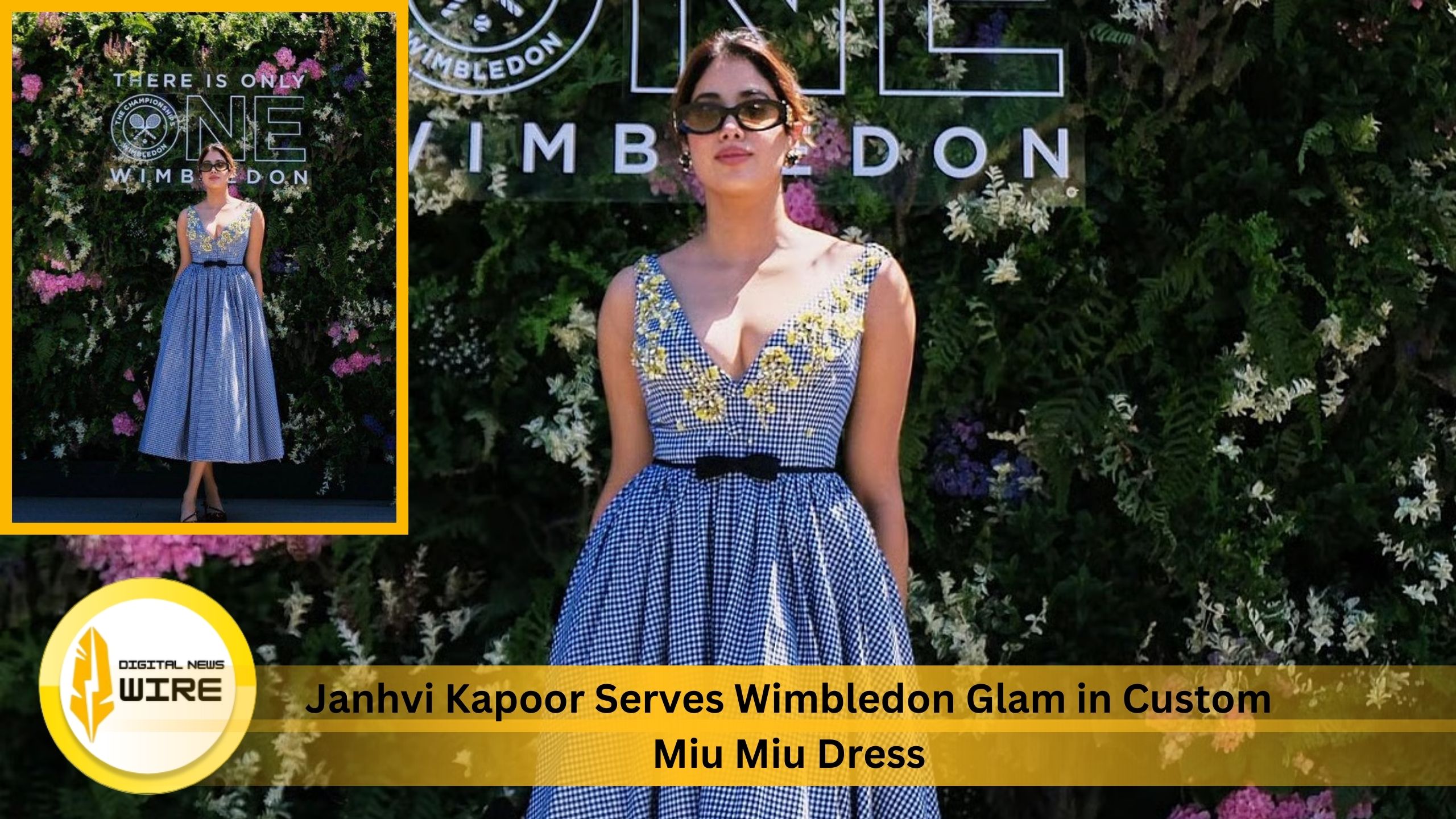 Janhvi Kapoor Serves Wimbledon Glam in Custom Miu Miu Dress