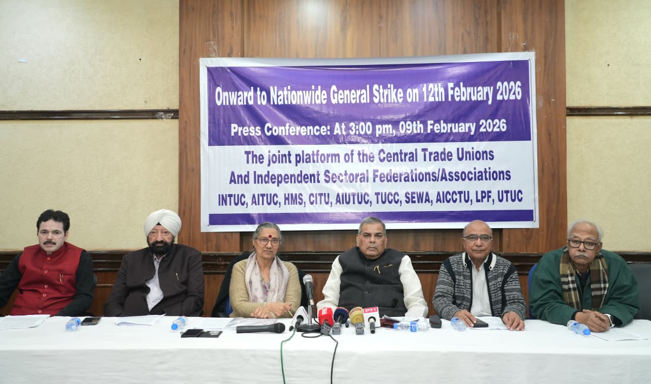 Nationwide General Strike on 12th Feb 2026: Workers, Farmers and Citizens Mobilise Against Government Policies