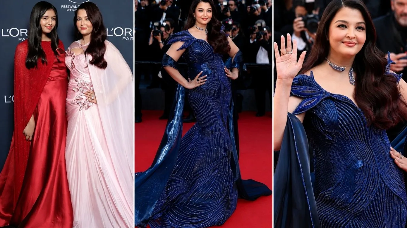Aishwarya Rai Makes Dramatic Cannes Comeback in Custom Blue Couture