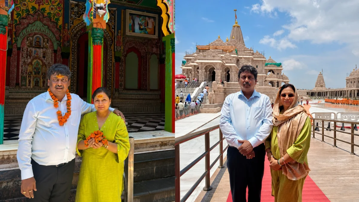 Senior Journalist Rakesh Singh Visits Shri Ram Janmabhoomi Temple in Ayodhya with Parul Singh