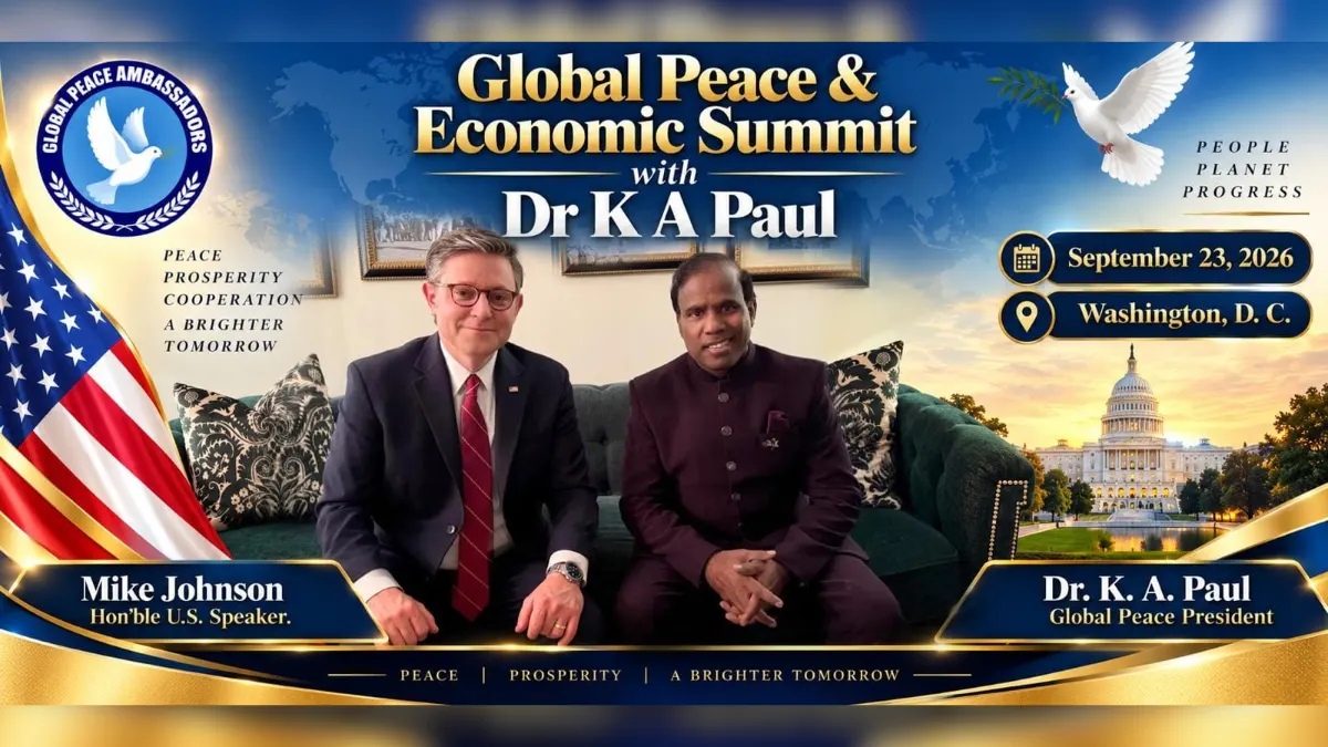 Mike Johnson, Dr. K. A. Paul to Feature at Washington Global Peace Summit