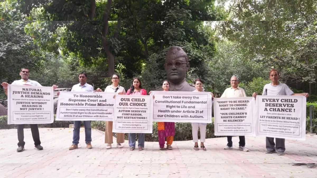 Autism and Cerebral Palsy Families Protest in Gurugram Over Stem Cell Therapy